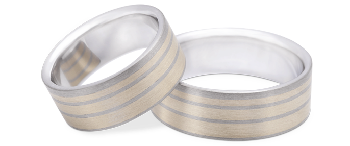 LISTRAS - Ouro Branco com listras de Ouro Champanhe