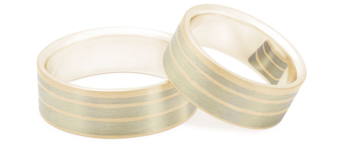 LISTRAS - Ouro Amarelo com listras de Ouro Verde